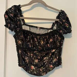 Free People - Black Velvet Crop top